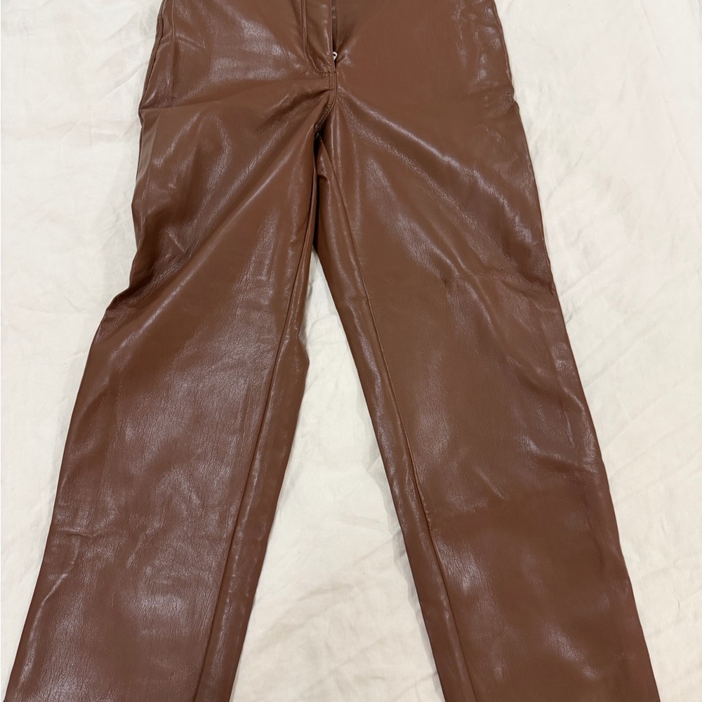 Wilfred Brown Leather Pants